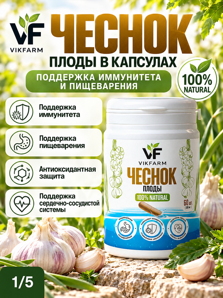 Чеснок, 60 капсул