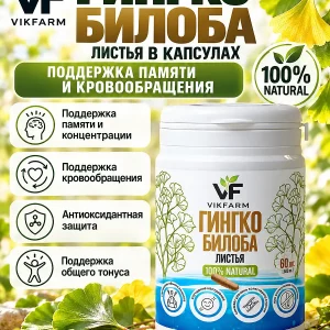 Гинкго билоба VikFarm, 60 капсул — изображение 1 из 5